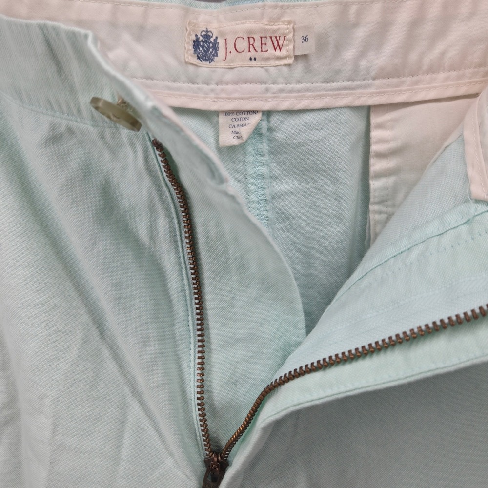 J Crew Men's Chino Shorts Size 36 Mint Green Cotton Casual Preppy Summer Classic